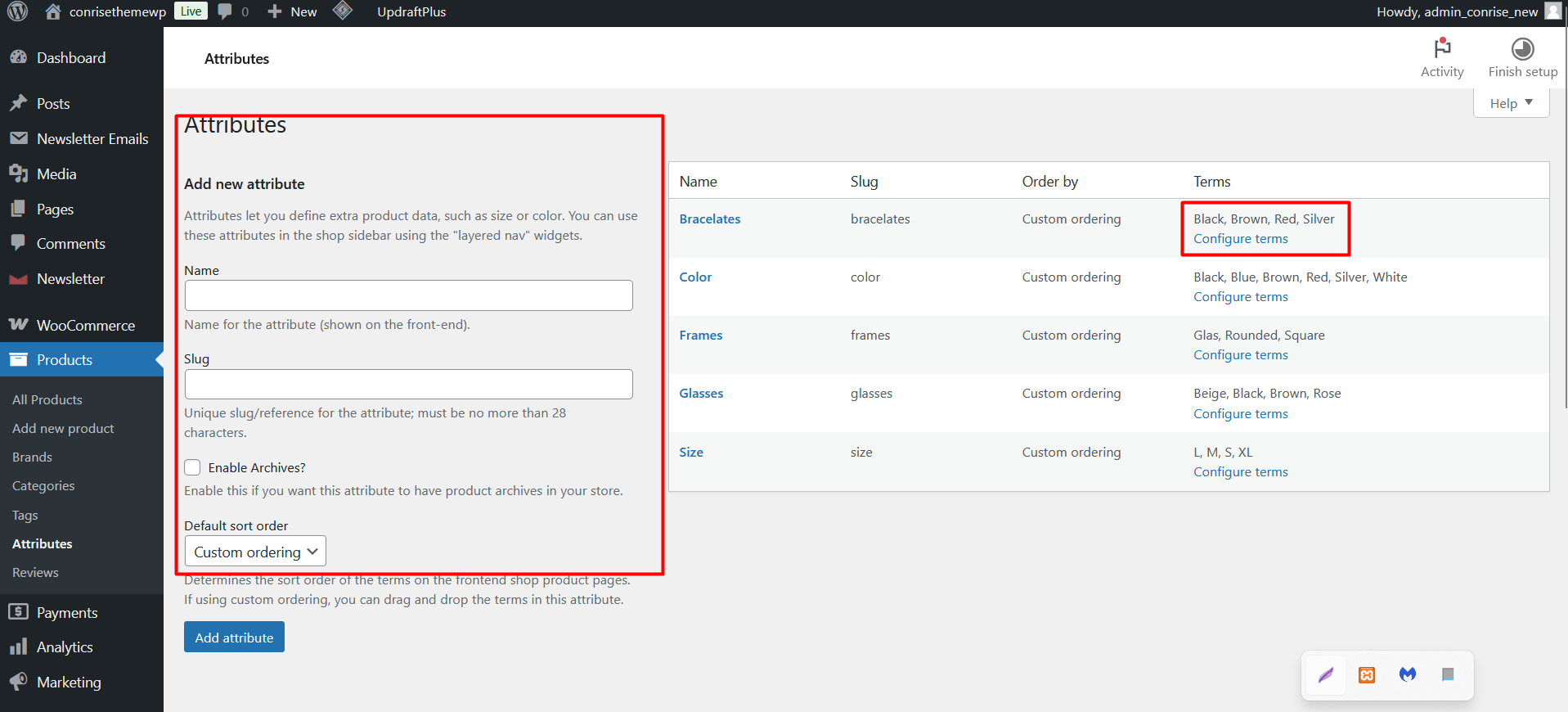 Create Product Attributes