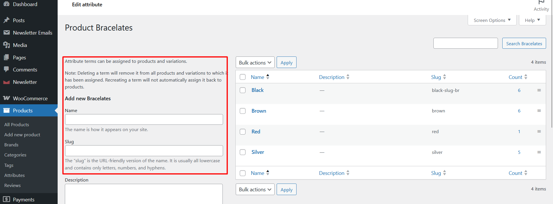 Create Product Attributes