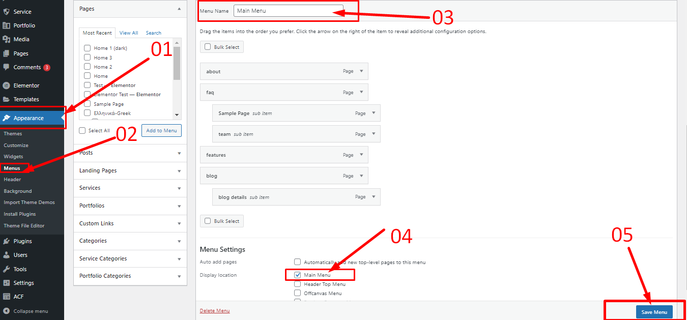 Create Menu