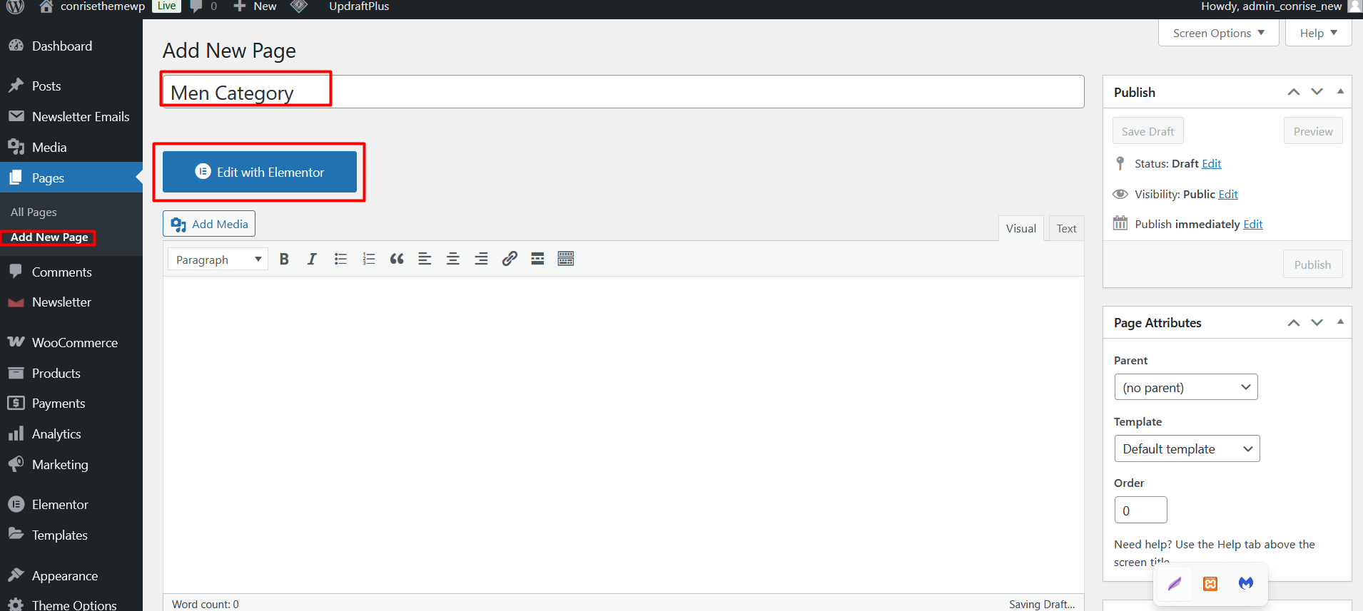 Create New Page