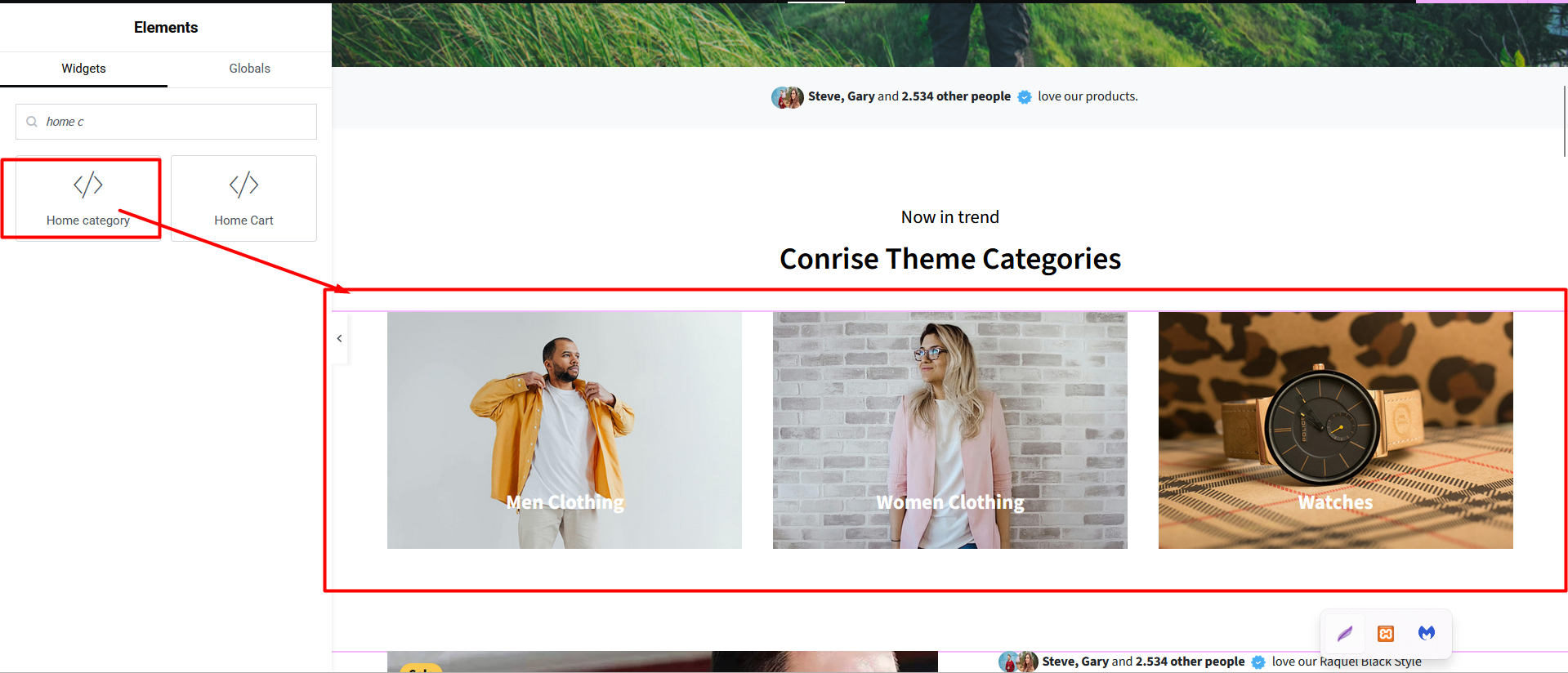 Home Category Widget