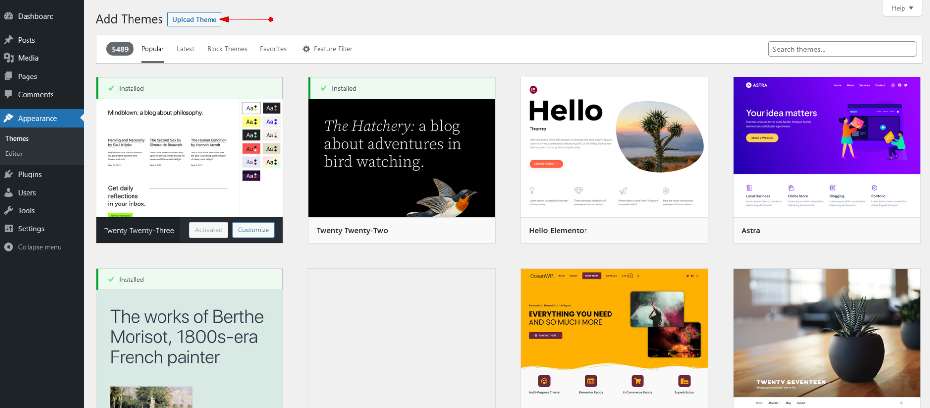 Theme Installation