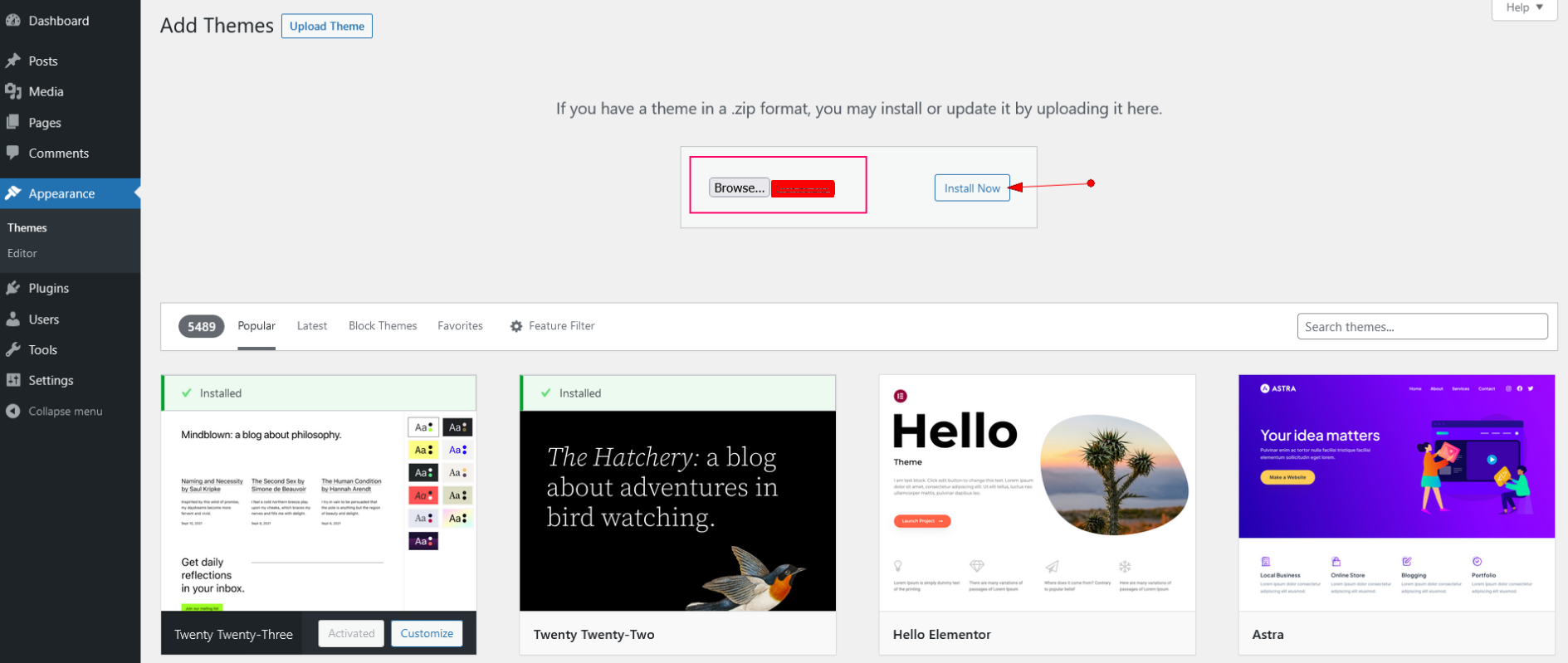 Theme Installation