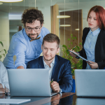 A business consultant provides expert guidance